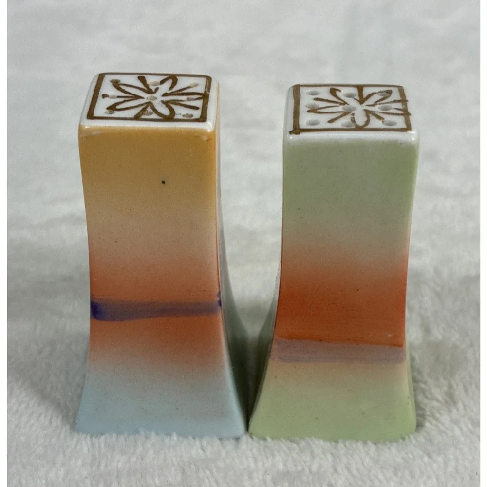 Vintage Hand Painted Japan Salt & Pepper Shakers Trees at Sunset Bnfts Charity